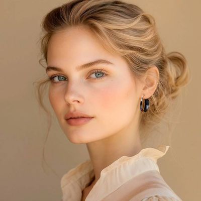 Alternate image for Copper Hoop Earrings with Darkened and Hammered Finishes Dark Hula Hoop