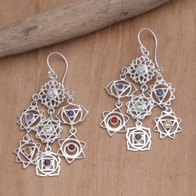 Primary image for Multi-Gemstone Sterling Silver Dangle Earrings Divine Connection