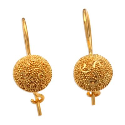 Alternate image for Hand Made Gold-Plated Sterling Silver Drop Earrings Golden Happiness