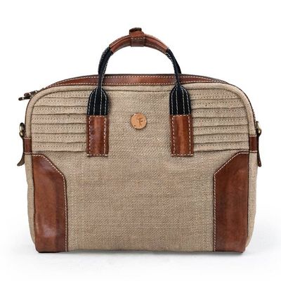 Alternate image for Adjustable Leather-Accented Natural Fiber Shoulder Hand Bag New Versatility