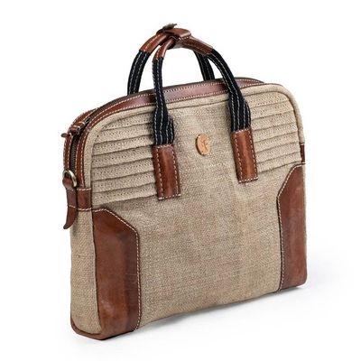 Alternate image for Adjustable Leather-Accented Natural Fiber Shoulder Hand Bag New Versatility