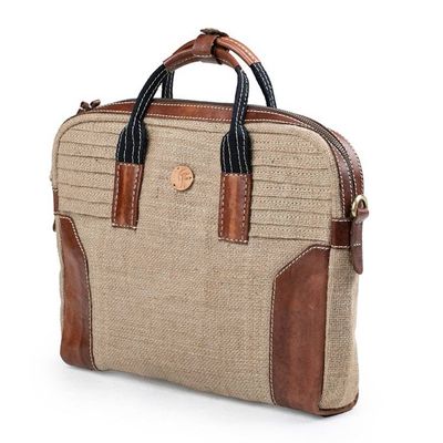 Alternate image for Adjustable Leather-Accented Natural Fiber Shoulder Hand Bag New Versatility