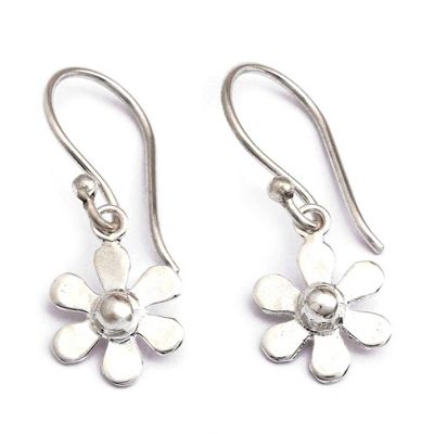 Alternate image for Spring-Themed High-Polished Sterling Silver Dangle Earrings Petals in Heaven