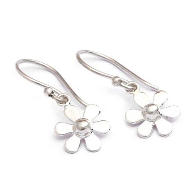 Alternate image for Spring-Themed High-Polished Sterling Silver Dangle Earrings Petals in Heaven