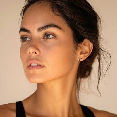 Alternate image for Inspirational Bee-Themed Polished and Oxidized Stud Earrings Bee Luminous