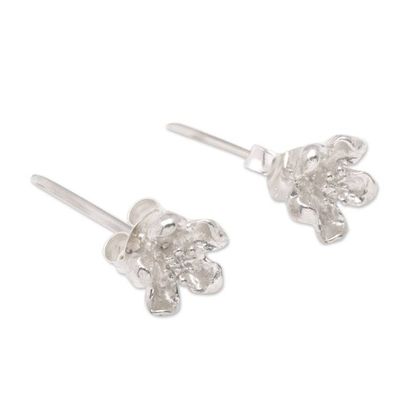 Alternate image for Traditional Balinese Sterling Silver Flower Stud Earrings Bloom Delight