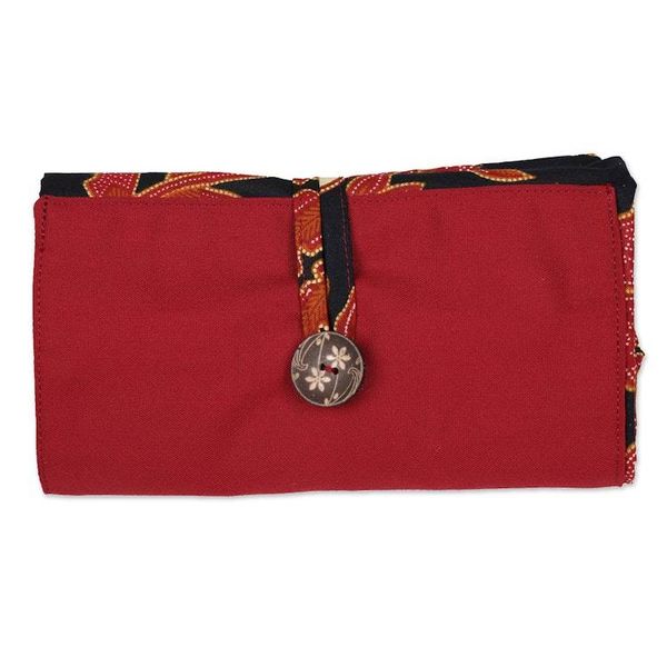 Alternate image for Handmade Cotton Foldable Tote Bag with Warm Batik Motifs Blitars Autumn