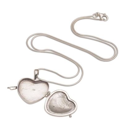 Alternate image for Koi Fish Heart Shaped Sterling Silver Locket Necklace Koi Couple