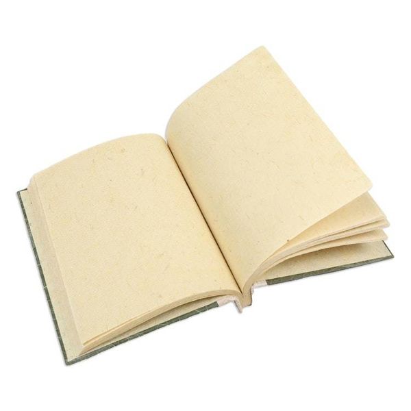 Alternate image for Handmade Natural Fiber Journal Covered in Green Leaves Memories from the Heart