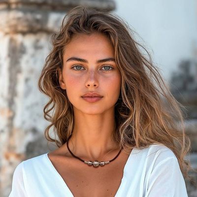 Alternate image for Leather Choker Necklace with Sterling Silver Ball Pendant Bold and Beautiful