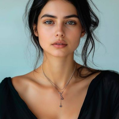 Alternate image for Sterling Silver Two-Strand Lariat Necklace with Vine Motifs Layering Flair