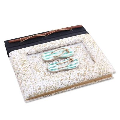 Alternate image for Balinese 50-page Rice Paper Journal with Natural Fiber Cover The Path Is Green