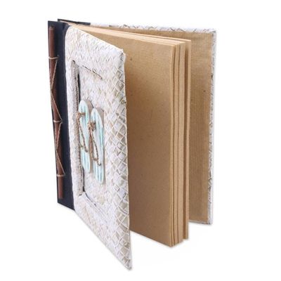 Alternate image for Balinese 50-page Rice Paper Journal with Natural Fiber Cover The Path Is Green