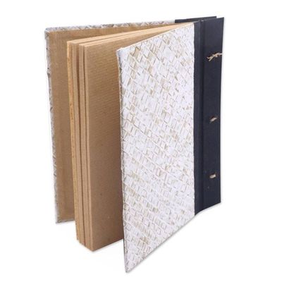 Alternate image for Balinese 50-page Rice Paper Journal with Natural Fiber Cover The Path Is Green