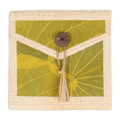 Alternate image for Eco-Friendly 35-Page Natural Fiber Notebook in Green-Yellow My Yellow Journey