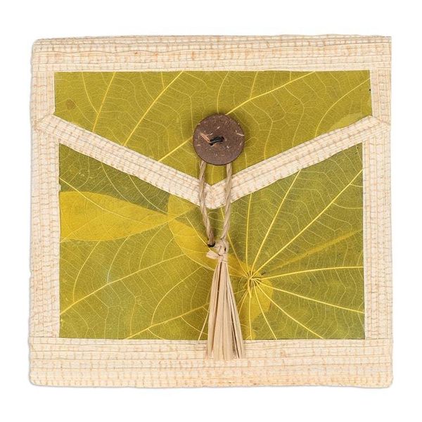 Alternate image for Eco-Friendly 35-Page Natural Fiber Notebook in Green-Yellow My Yellow Journey