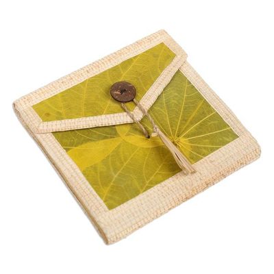 Alternate image for Eco-Friendly 35-Page Natural Fiber Notebook in Green-Yellow My Yellow Journey