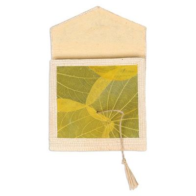 Alternate image for Eco-Friendly 35-Page Natural Fiber Notebook in Green-Yellow My Yellow Journey
