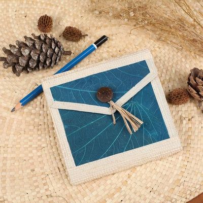 Alternate image for Eco-Friendly 35-Page Natural Fiber Notebook in Blue My Blue Journey