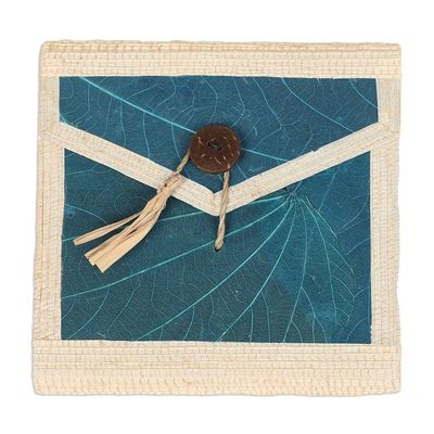 Alternate image for Eco-Friendly 35-Page Natural Fiber Notebook in Blue My Blue Journey