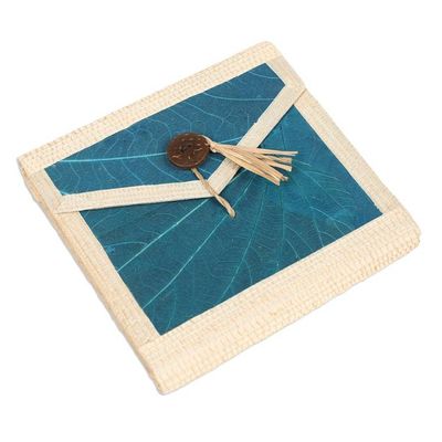 Alternate image for Eco-Friendly 35-Page Natural Fiber Notebook in Blue My Blue Journey