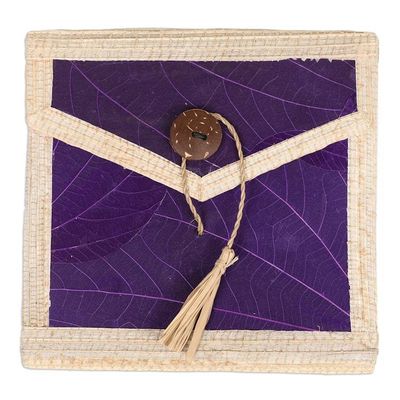 Alternate image for Eco-Friendly 35-Page Natural Fiber Notebook in Purple My Purple Journey
