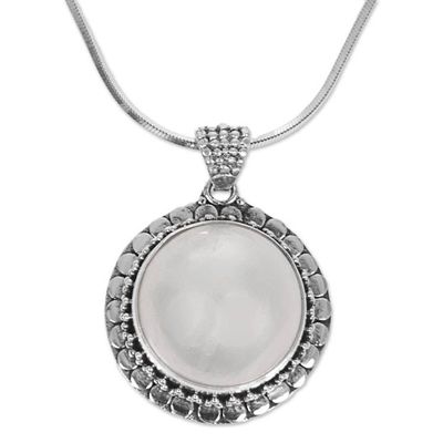 Alternate image for Cultured Mabe Pearl Sterling Silver Pendant Necklace Full Moons Glow