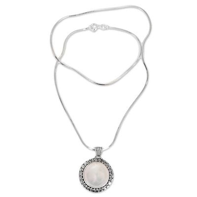 Alternate image for Cultured Mabe Pearl Sterling Silver Pendant Necklace Full Moons Glow