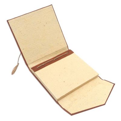 Alternate image for Handcrafted Brown Natural Fiber Notebook from Bali Brown Voyage
