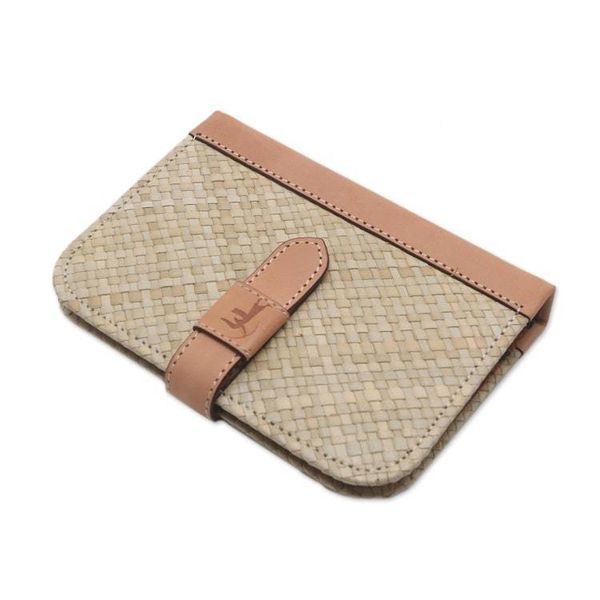 Alternate image for Beige Woven Pandanus Leaf Six-Ring Binder for Journal Archers Mark