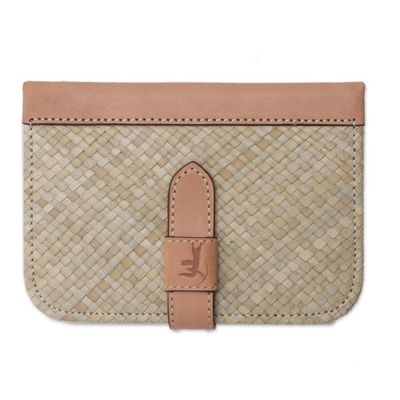 Alternate image for Beige Woven Pandanus Leaf Six-Ring Binder for Journal Archers Mark