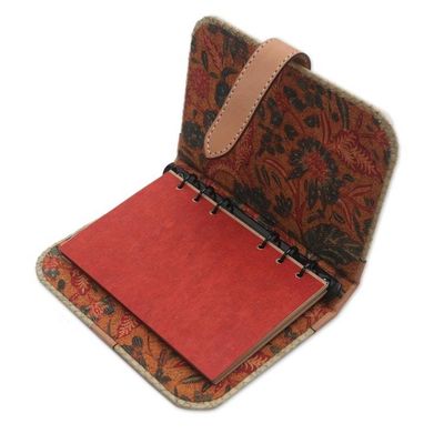 Alternate image for Beige Woven Pandanus Leaf Six-Ring Binder for Journal Archers Mark