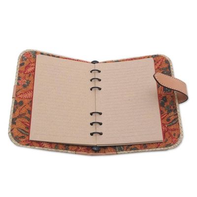 Alternate image for Beige Woven Pandanus Leaf Six-Ring Binder for Journal Archers Mark