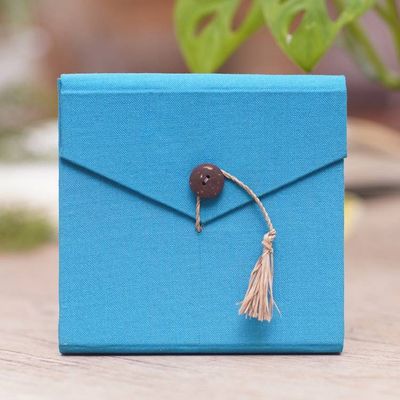 Alternate image for Handcrafted Blue Natural Fiber Notebook from Bali Blue Voyage