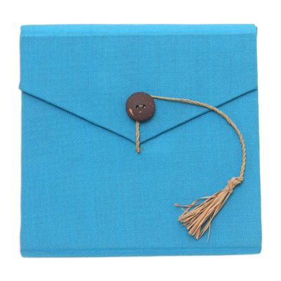 Alternate image for Handcrafted Blue Natural Fiber Notebook from Bali Blue Voyage