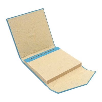 Alternate image for Handcrafted Blue Natural Fiber Notebook from Bali Blue Voyage