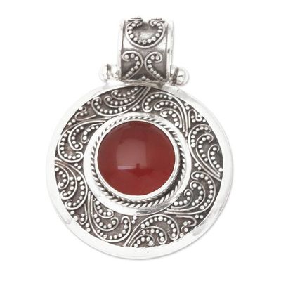 Alternate image for Sterling Silver and Carnelian Pendant Luxury
