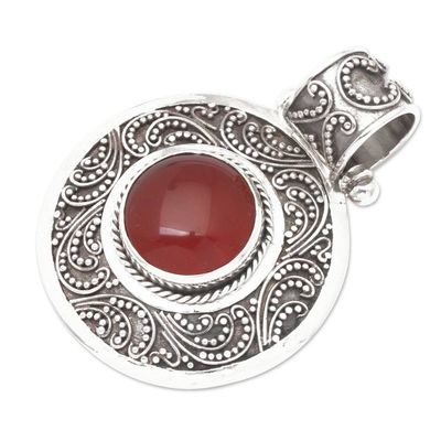 Alternate image for Sterling Silver and Carnelian Pendant Luxury