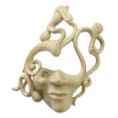 Image for Artisan Crafted Modern Wood Mask Drift in a Dream
