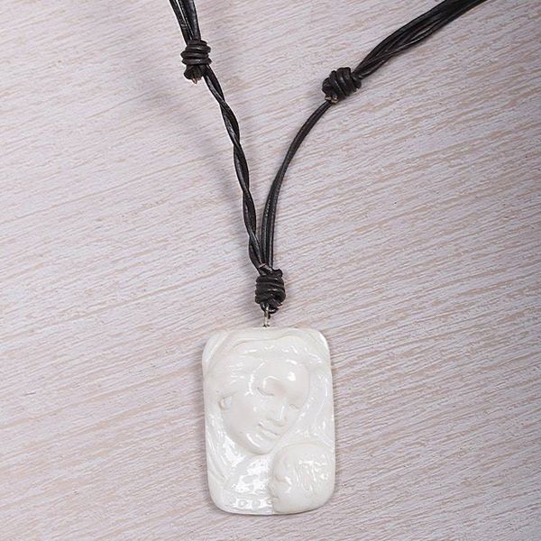 Alternate image for Artisan Crafted Virgin Mary Medallion Necklace Loving Virgin Mary