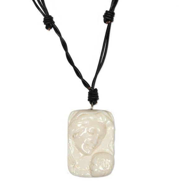 Alternate image for Artisan Crafted Virgin Mary Medallion Necklace Loving Virgin Mary