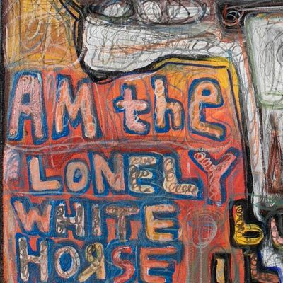 Alternate image for Modern Acrylic Ink Pencil Expressionist Painting of a Horse Lonely Horse