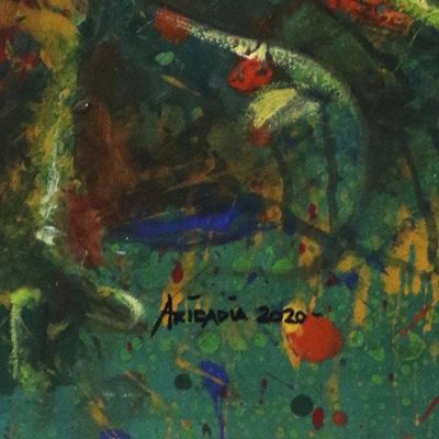 Alternate image for Signed Expressionist Acrylic and Oil on Canvas Painting The Time Has Gone