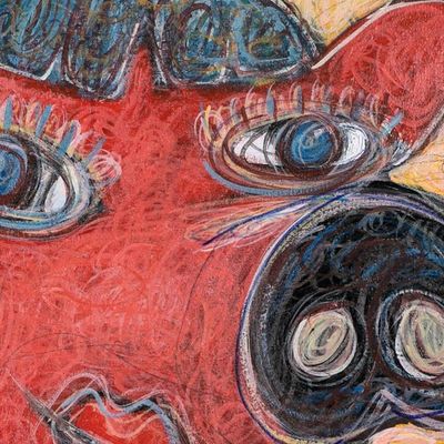 Alternate image for Acrylic Ink Pencil Painting of Female Pig Having Coffee Miss Piggy Coffee