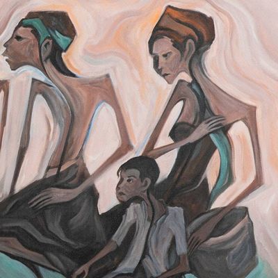 Alternate image for Javanese Wayang Kulit Shadow Puppet Show Acrylic Painting Traditional Wayang Show