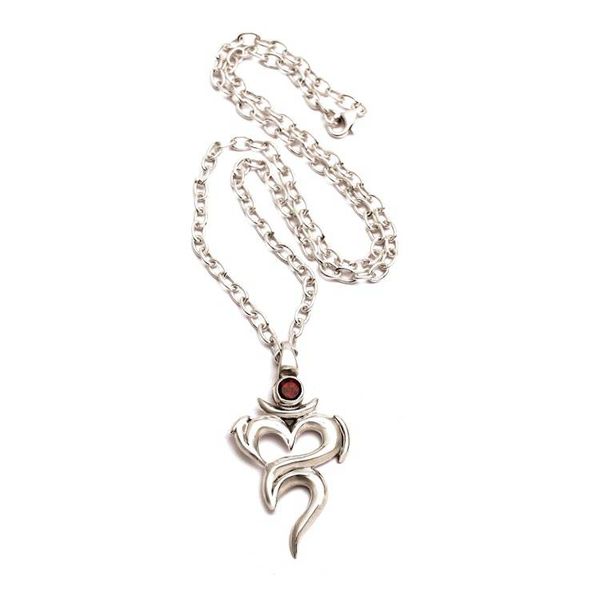 Alternate image for Inspirational 1-Carat Faceted Garnet Om Pendant Necklace Om of Romance