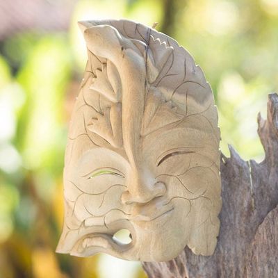 Primary image for Hand Made Wood Mask from Indonesia Life of a Leaf