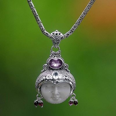 Primary image for Unique Womens Sterling Silver and Amethyst Necklace Dreamer
