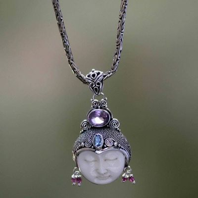Alternate image for Unique Womens Sterling Silver and Amethyst Necklace Dreamer