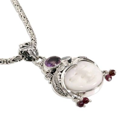 Alternate image for Unique Womens Sterling Silver and Amethyst Necklace Dreamer
